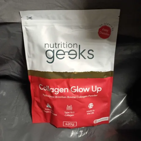 NUTRITION GEEKS COLLAGEN GLOW UP POWDER – HYDROLYSED BRAZILIAN BOVINE COLLAGEN, 420 G, UNFLAVOURED