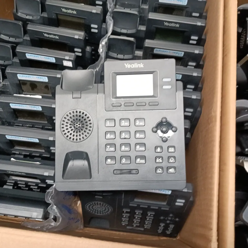 LARGE QUANTITY OF ASSORTDED YEALINK CONFERENCE PHONES AND ACCESSORIES