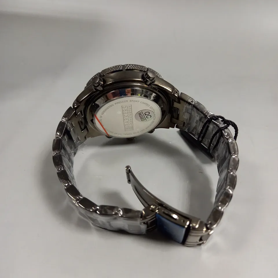 BOXED BARKERS OF KENSINGTON PREMIER SPORT BLUE DIAL WATCH 
