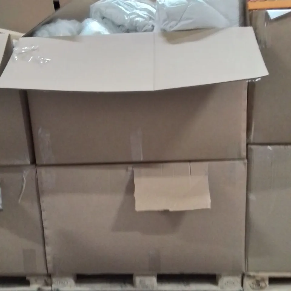 PALLET CONTAINING A LARGE QUANTITY OF BEDDING PRODUCTS TO INCLUDE:DUVETS,PILLOWS 