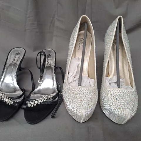 BOX OF APPROXIMATELY 10 ASSORTED PAIRS OF SHOES IN VARIOUS COLOURS, STYLES, AND SIZES