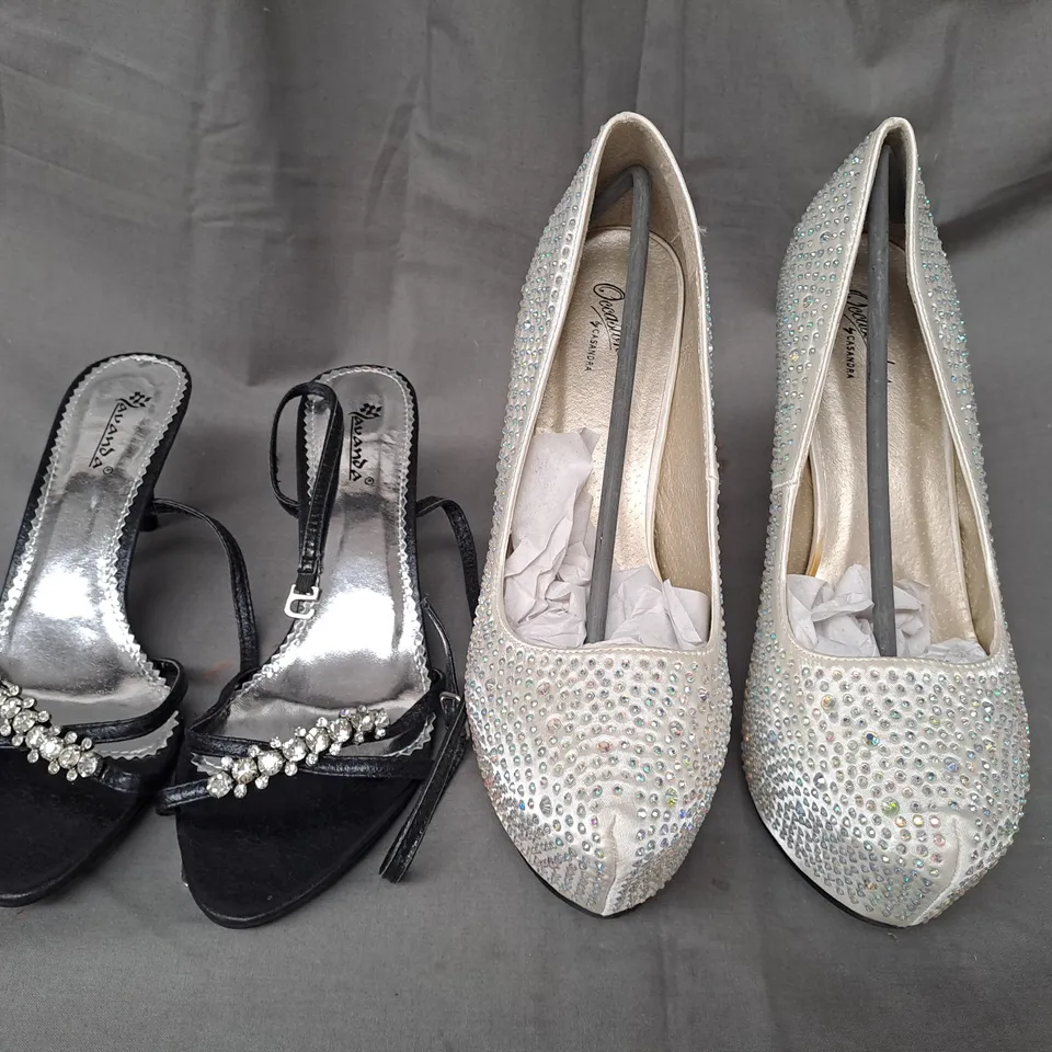 BOX OF APPROXIMATELY 10 ASSORTED PAIRS OF SHOES IN VARIOUS COLOURS, STYLES, AND SIZES