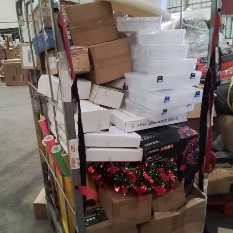CAGE OF ASSORTED HOUSEHOLD GOODS AND PRODUCTS TO INCLUDE;SOLAR PANEL FLOWER SPINNER,DOCUMENT TRAY DIVIDER,FLOWER POT