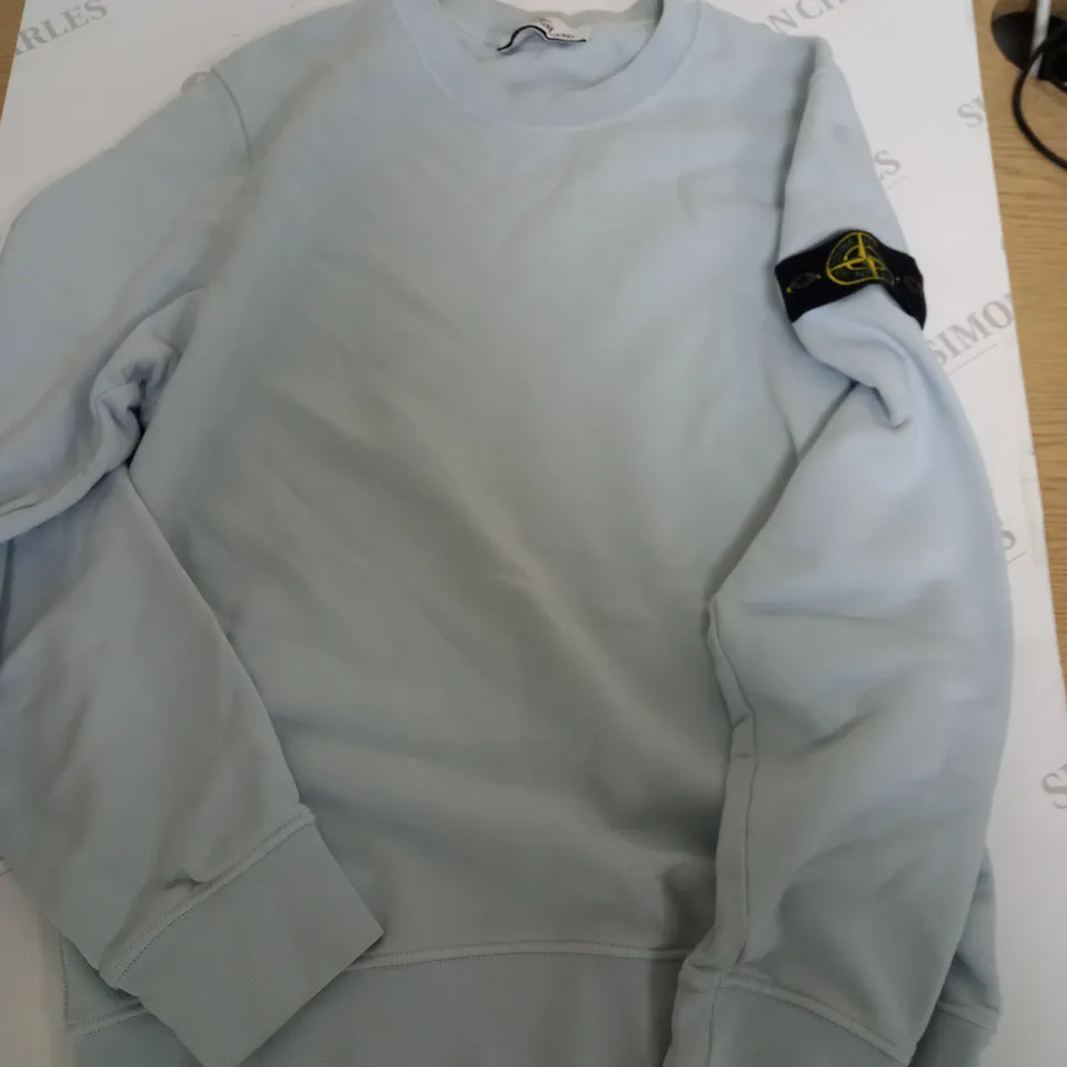 STONE ISLAND LIGHT BLUE BLANK JUMPER - S