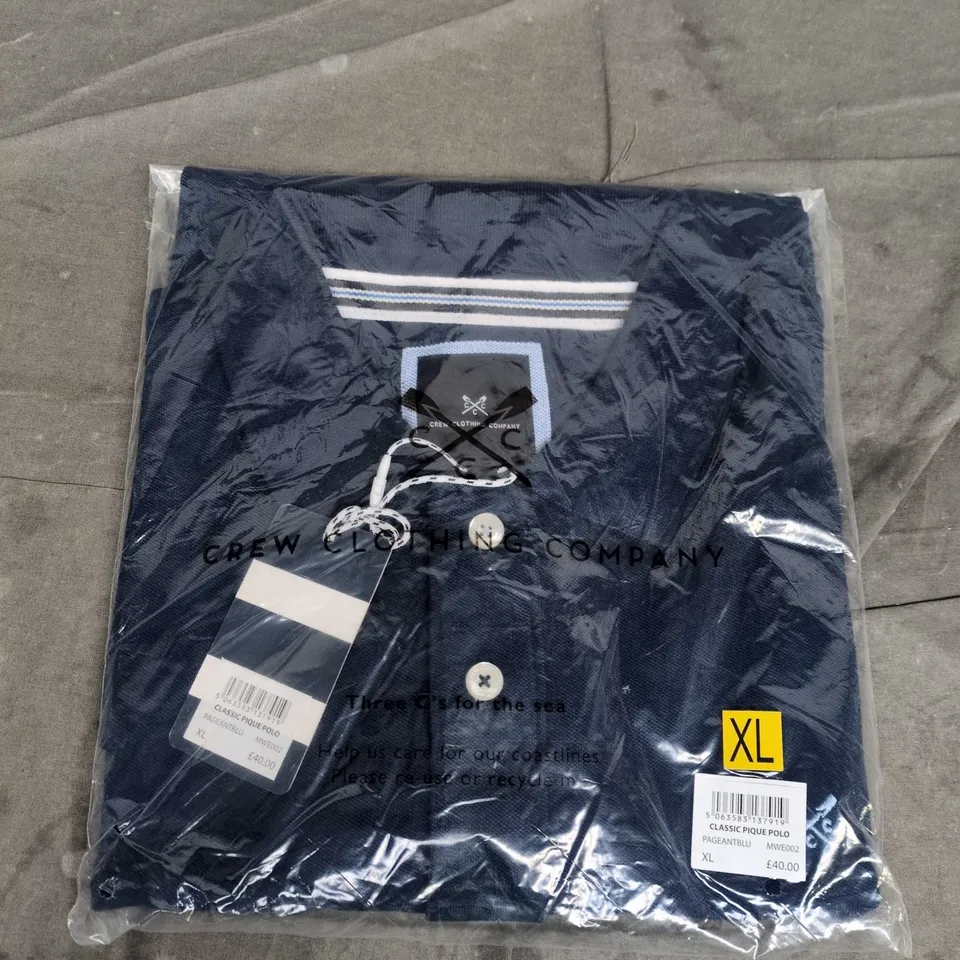 CREW CLOTHING COMPANY CLASSIC PIQUE POLO SHIRT – PAGEANT BLUE – XL