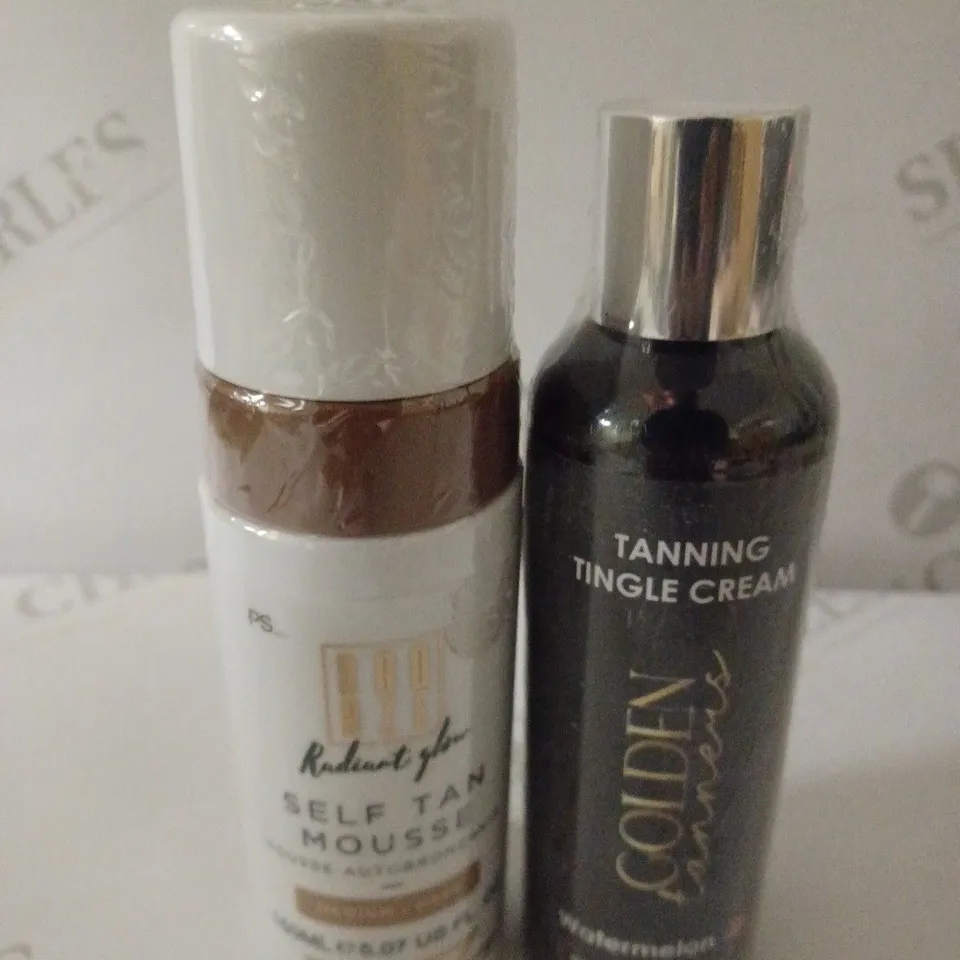 GOLDEN TANNERS TANNING TINGLE CREAM 200ML & SELF TAN MOUSSE 150ML 