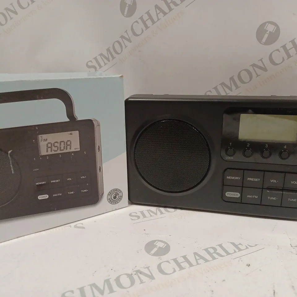 BOXED ASDATECH PORTABLE AM/FM RADIO ATA22AA005A