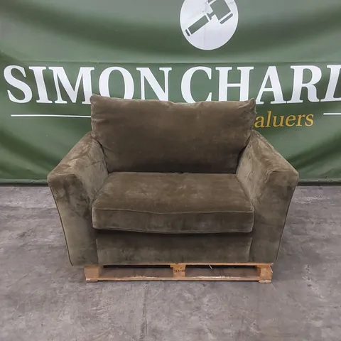 STRATA FABRIC SNUGGLE CHAIR - OLIVE
