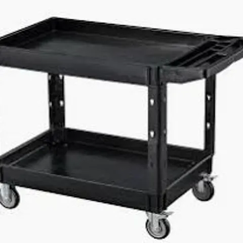 BOXED 90.5cm H X 36.5cm W UTILITY CART WITH WHEELS - BLACK (1 BOX)