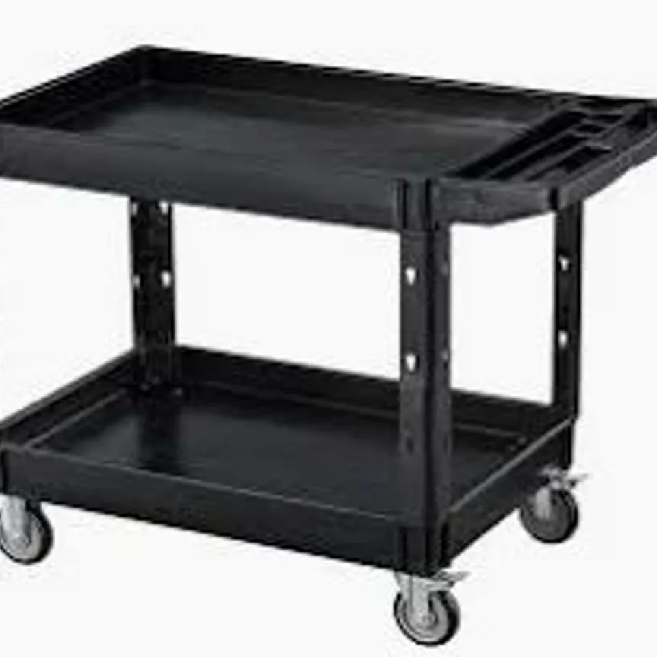 BOXED 90.5cm H X 36.5cm W UTILITY CART WITH WHEELS - BLACK (1 BOX)