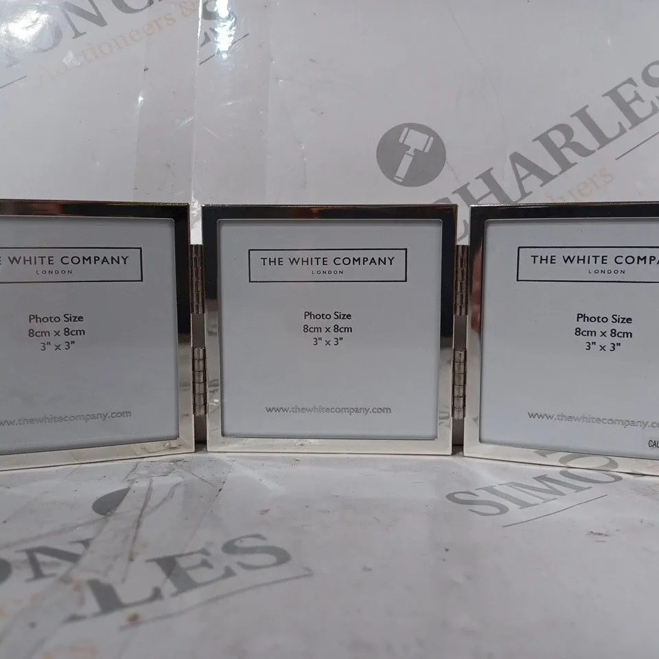 THE WHITE COMPANY LONDON SILVER PLATED STEEL TRIPLE PHOTO FRAME