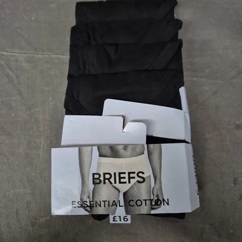 Five Pairs Briefs – Essential Cotton, Black