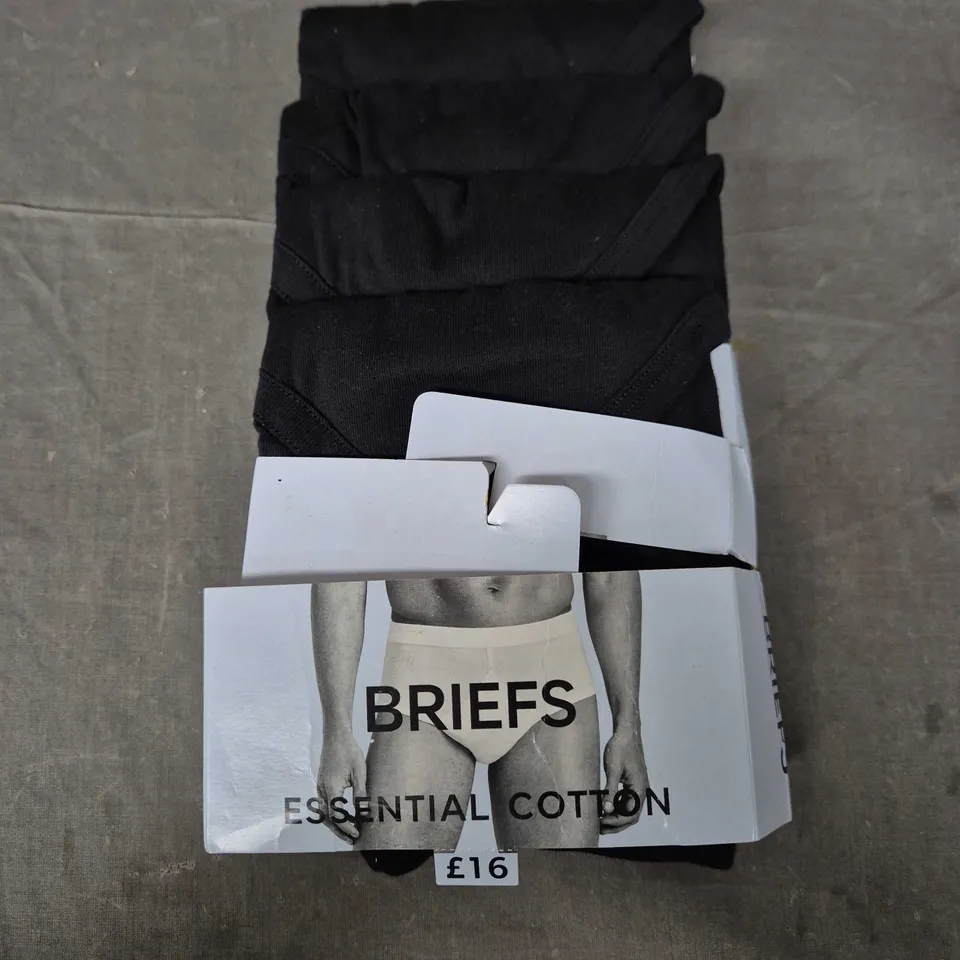 Five Pairs Briefs – Essential Cotton, Black