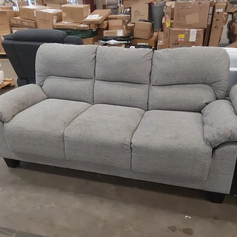 KENTON SMALL 3 SEATER SOFA, LIGHT GREY CLASSIC LINEN-WEAVE FABRIC