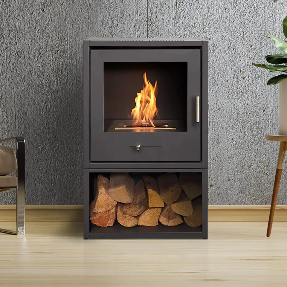 BOXED OKO S3 BIOETHANOL STOVE WITH LOG STORE (2 BOXES) RRP £649