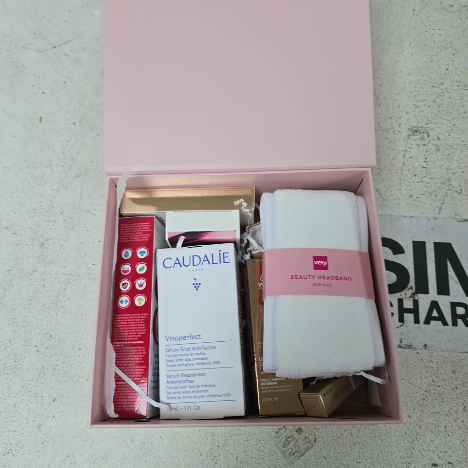 VERY BEAUTY GIFT BOX – CAUDALIE VINOPERFECT SERUM & SKINCARE IN PINK BOX
