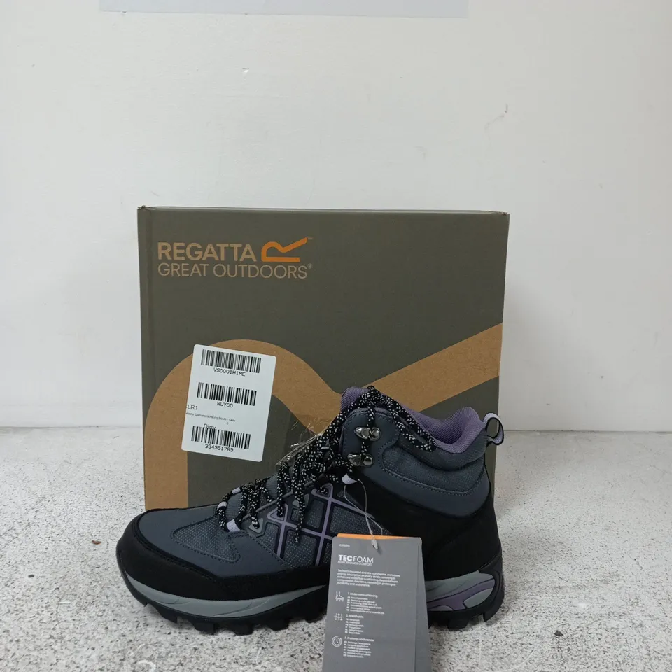 REGATTA WOMENS SAMARIS III HIKING BOOTS - GREY SIZE 8