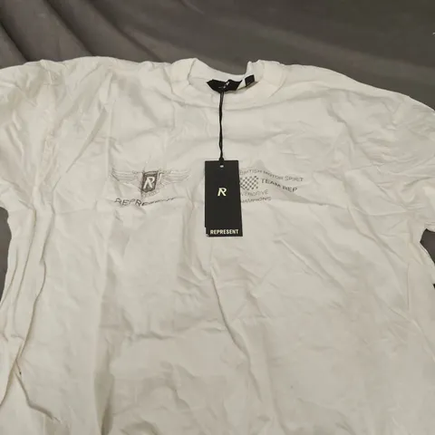 REPRESENT TEAM REP T-SHIRT - FLAT WHITE, SIZE M