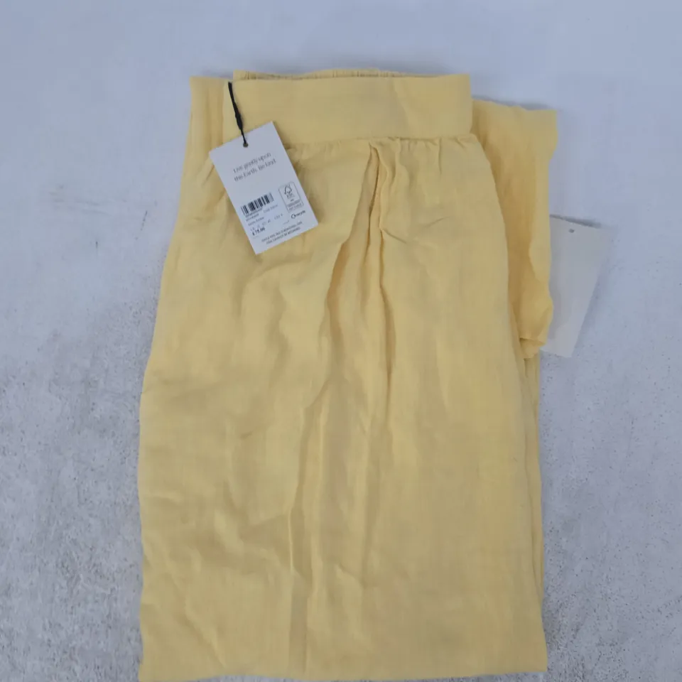 NOBODY'S CHILD JERROW TROUSERS IN LINEN YELLOW SIZE UK 12
