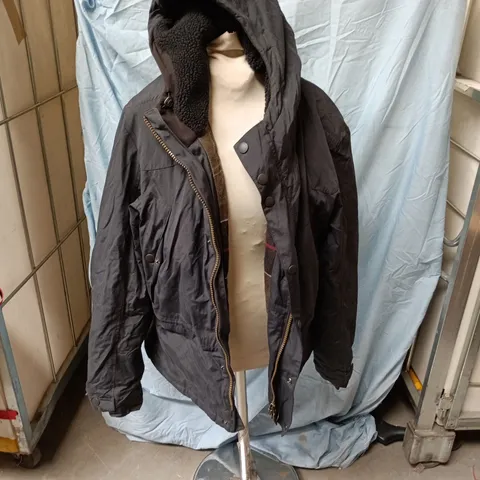 BARBOUR WATERPROOF WAX JACKET – HOODED, SIZE L