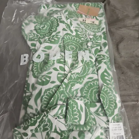 BODEN WOMEN'S GREEN FLORAL PRINT GARMENT – UK 10R (US 6R)