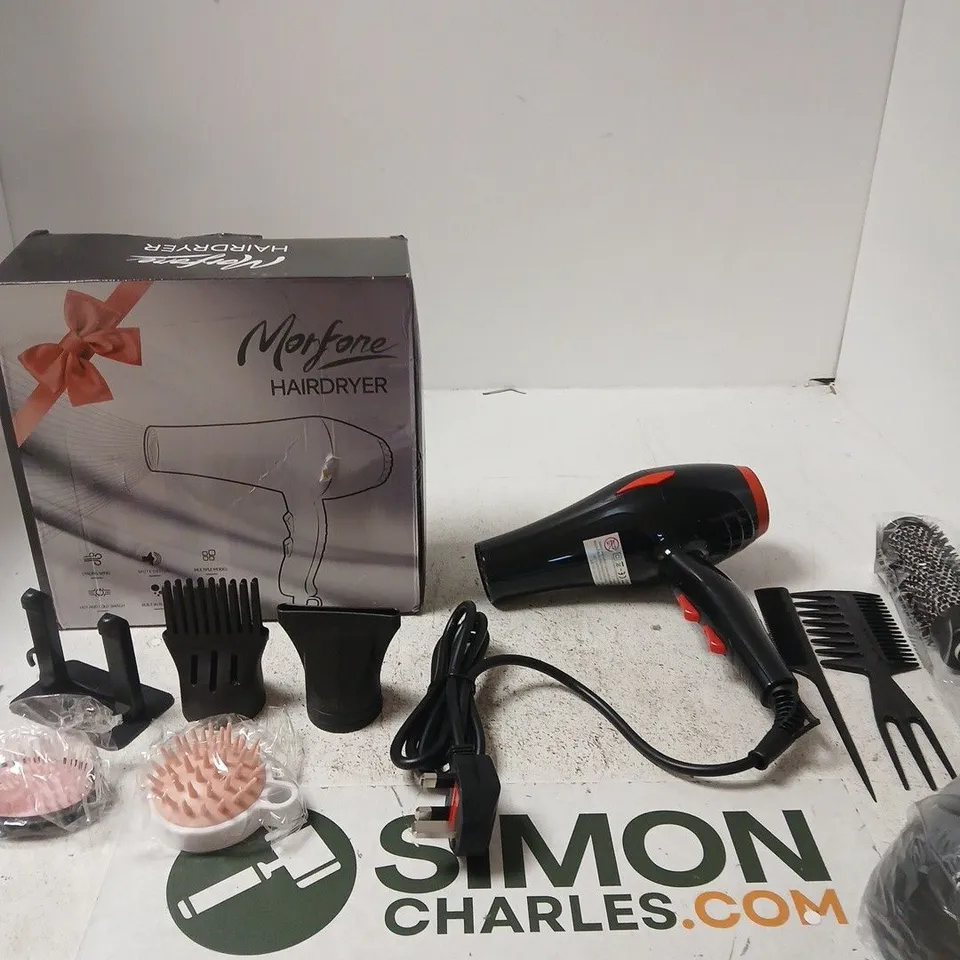 MORFONE HAIRDRYER WITH ATTACHMENTS – BOXED