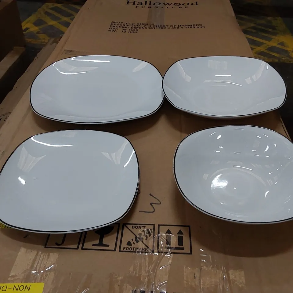 BOXED LATITUDE RUN KRYSTALIN PORCELAIN CHINA 24pc DINNERWARE SET (1 BOX)