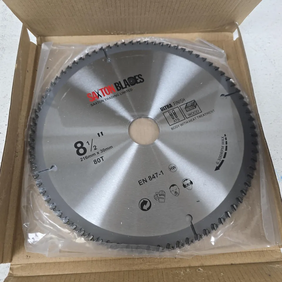 BOXED TCT21680T SAXTON TCT CIRCULAR WOOD SAW BLADE 216MM X 30MM X BORE X 80T FOR BOSCH MAKITA DEWALT