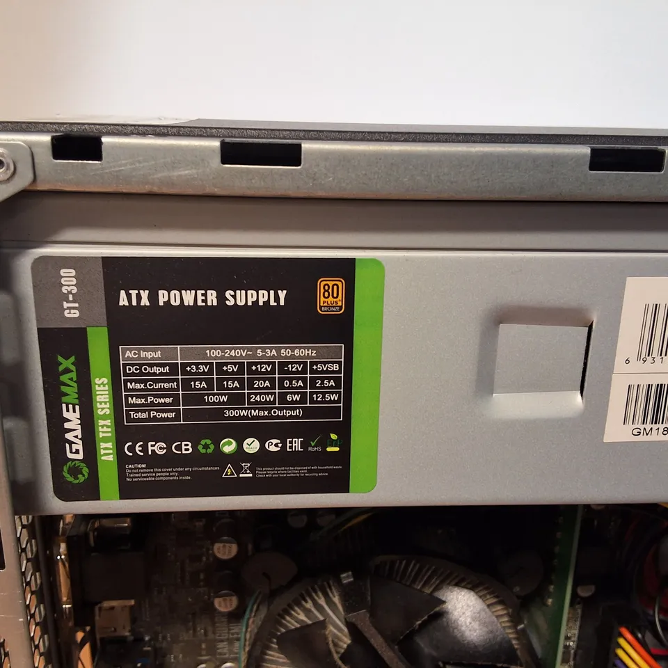 DESKTOP PC WITH CRUCIAL 8GB DDR4 RAM, ASUS H110M-R MOTHERBOARD AND GT-300 POWER SUPPLY