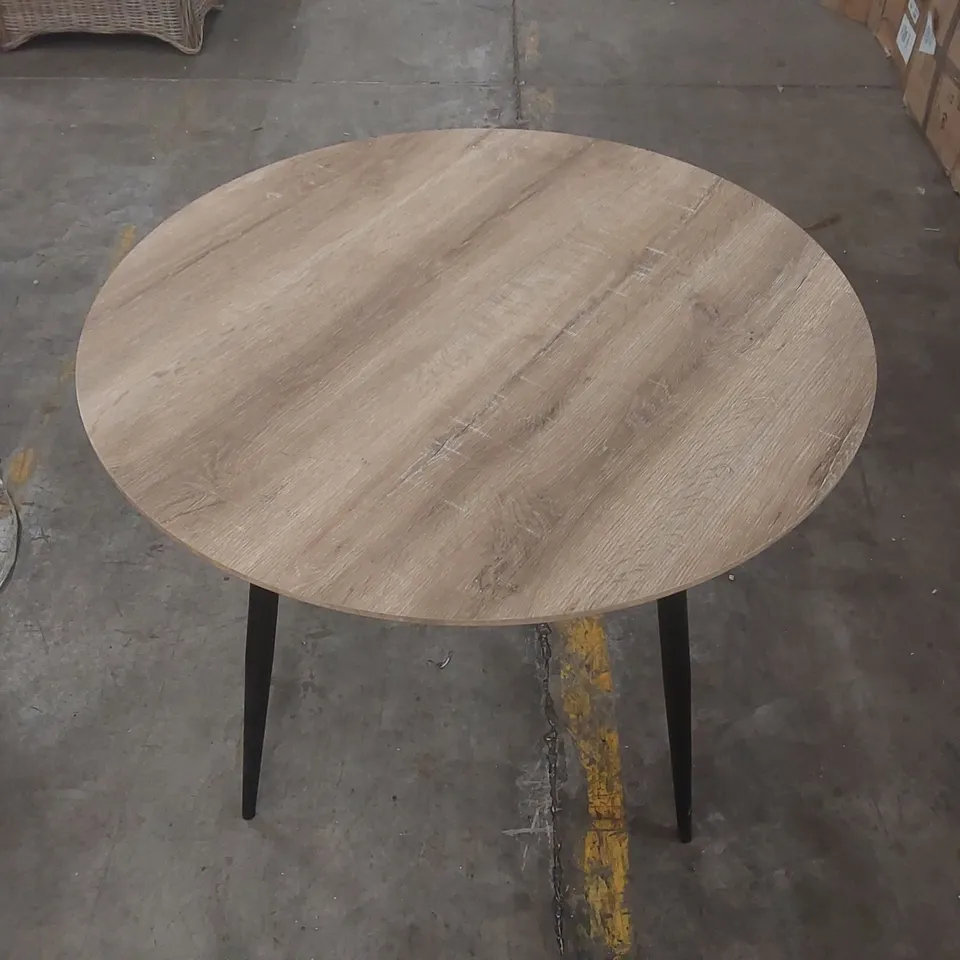 DESIGNER ROUND WOODEN DINING TABLE WITH METAL LEGS