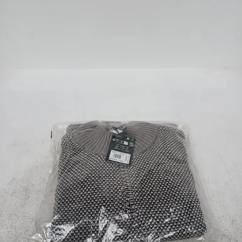 WHITE STUFF ATTADALE FUNNEL NECK PATTERN GREY MLT SMALL