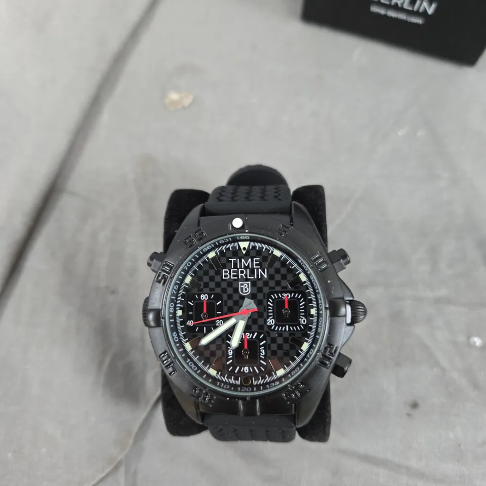 TIME BERLIN BLACK CHRONOGRAPH WATCH – WITH PRESENTATION BOX