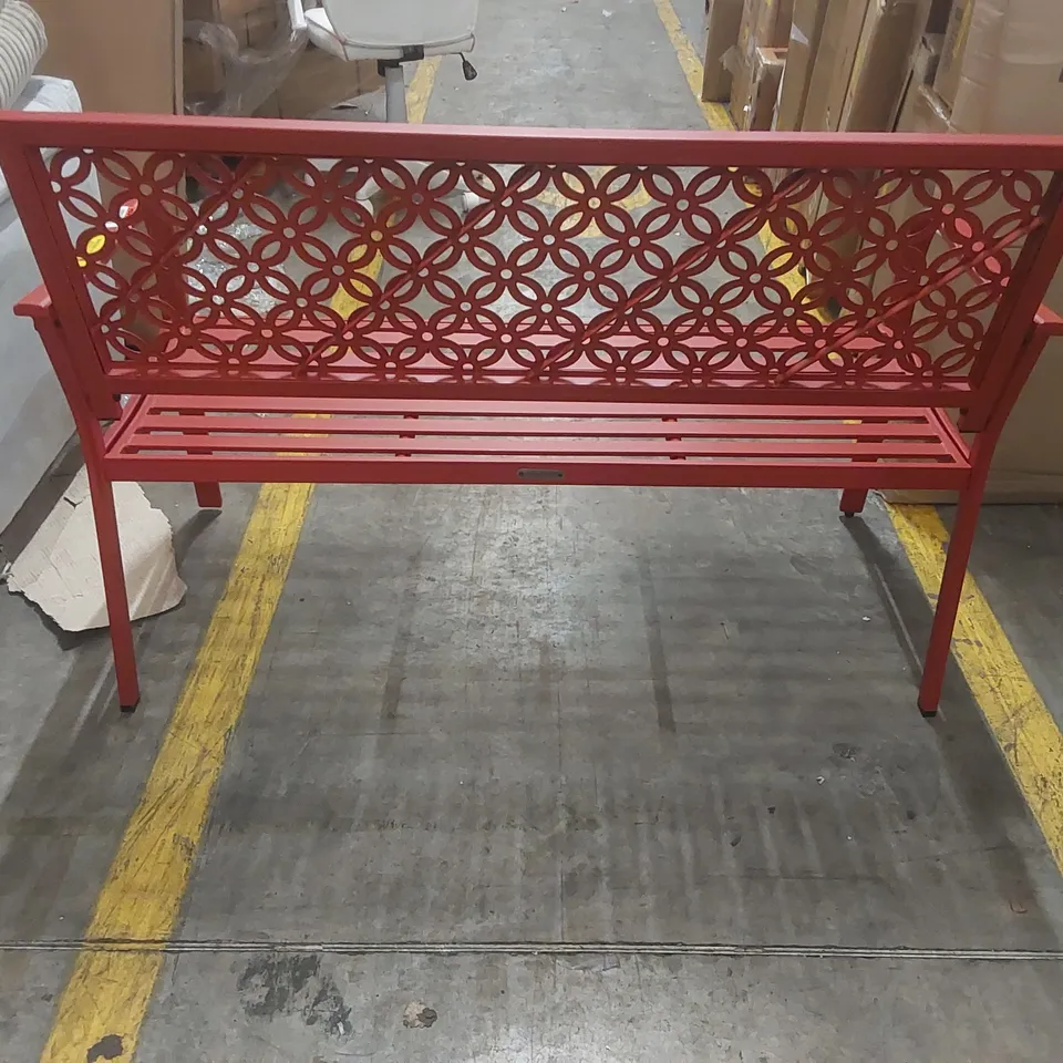 GRANDPATIO IRON GARDEN BENCH - RED