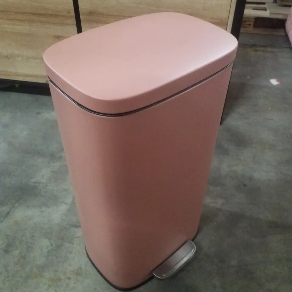 STAINLESS STEEL STEP ON RUBBISH & RECYCLING BIN - 30L PINK