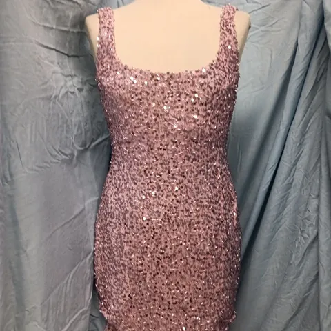 PINK BOUTIQUE CHERISH HER PINK SEQUIN SCOOP NECK DRESS SIZE 10