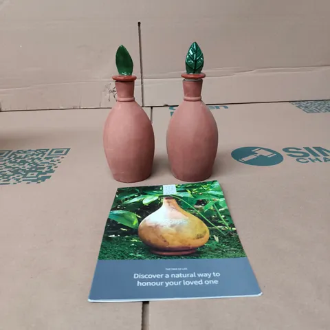 "AND SOW TO BED" THE TREE OF LIFE BESPOKE URN/CALABASH FOR HOME/GARDEN (SET OF 2) BOXED