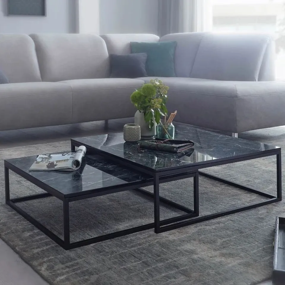 ARREOLA 2 PIECE COFFEE TABLE SET BLACK (1 BOX ONLY) 
