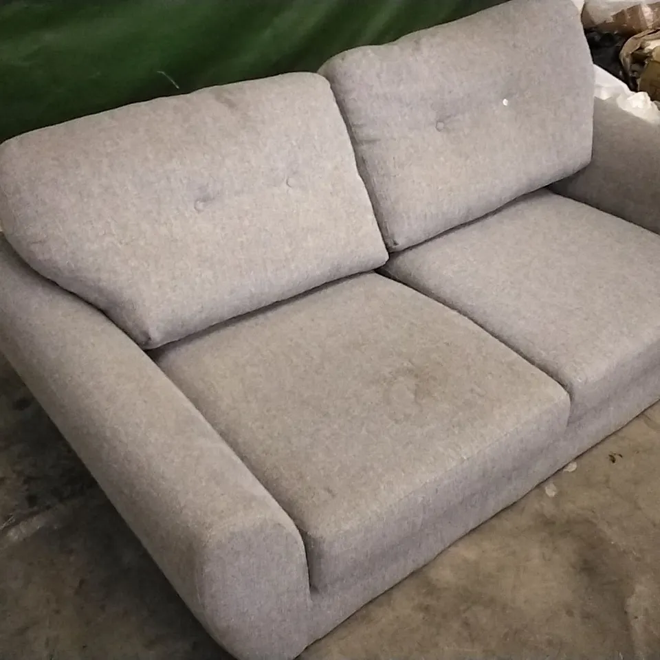 QUALITY DESIGNER GREY FABRIC 2 SEATER SOFA
