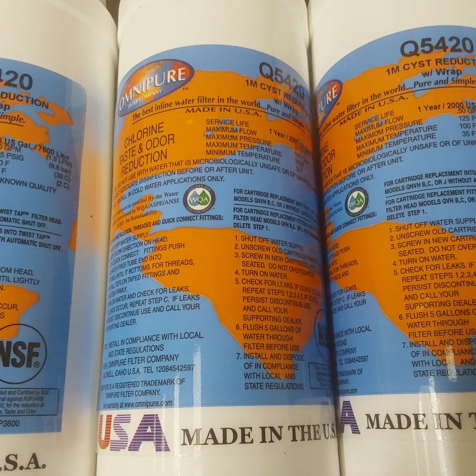 BOX CONTAINING APPROXIMATELY 20x OMNIPURE INLINE WATER FILTERS