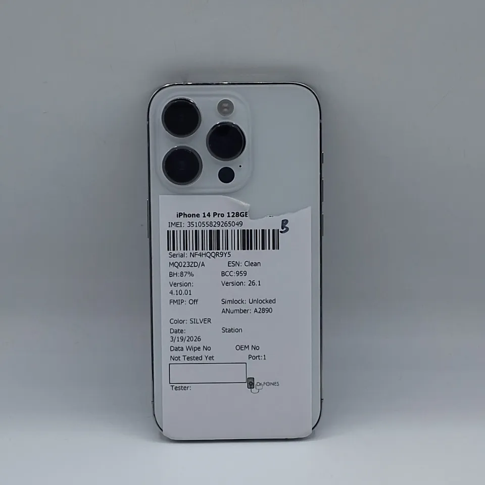 UNBOXED APPLE IPHONE 14 PRO 128GB IN SILVER - A2890