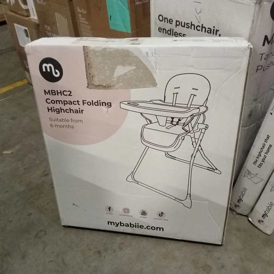 BOXED MYBABIIE MBHC2 COMPACT FOLDING HIGHCHAIR - PINK