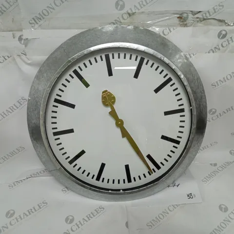 LARGE OUTDOOR GALVANISED STEEL CLOCK - WHITE FACE