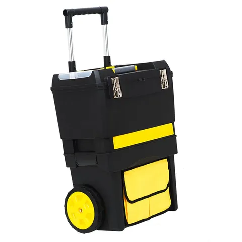 BOXED WORKSHOP STACKABLE TOOL BOX 2-IN-1 WITH HANDLE ROLLING TOOLBOX ON WHEELS TROLLEY MPN:B531-009
