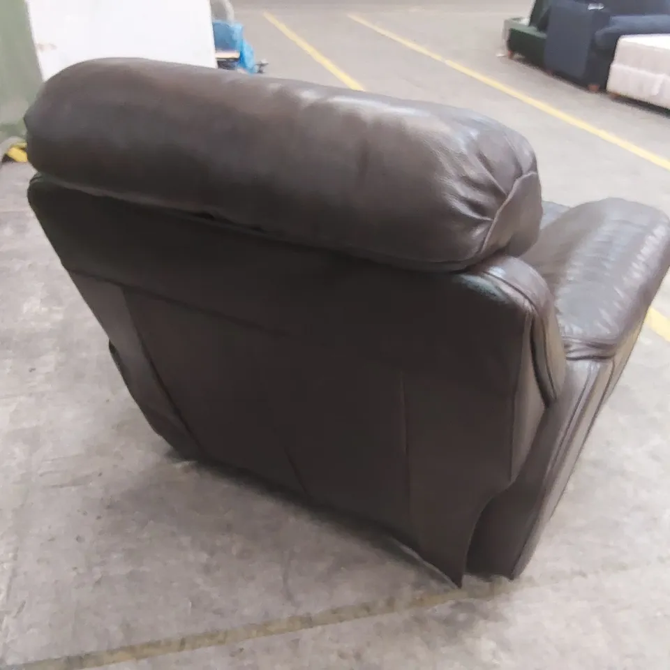 QUALITY DESIGNER FAUX LEATHER MANUAL RECLINER - BROWN