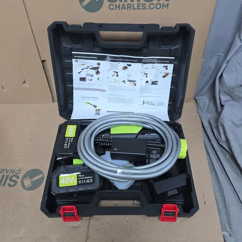 CORDLESS PORTABLE CAR WASH MACHINE KIT – 48V BATTERIES IN CARRY CASE