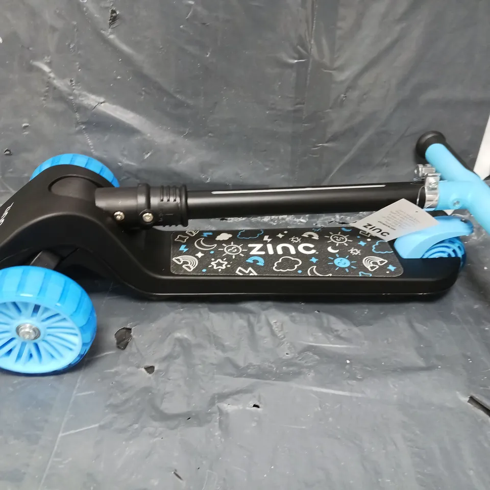 ZINC THREE WHEELED FOLDING T-MOTION SHINE SCOOTER - BLUE