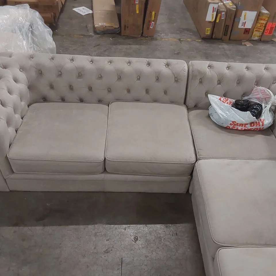 QUALITY DESIGNER VELVET CHESTERFIELD CORNER SOFA