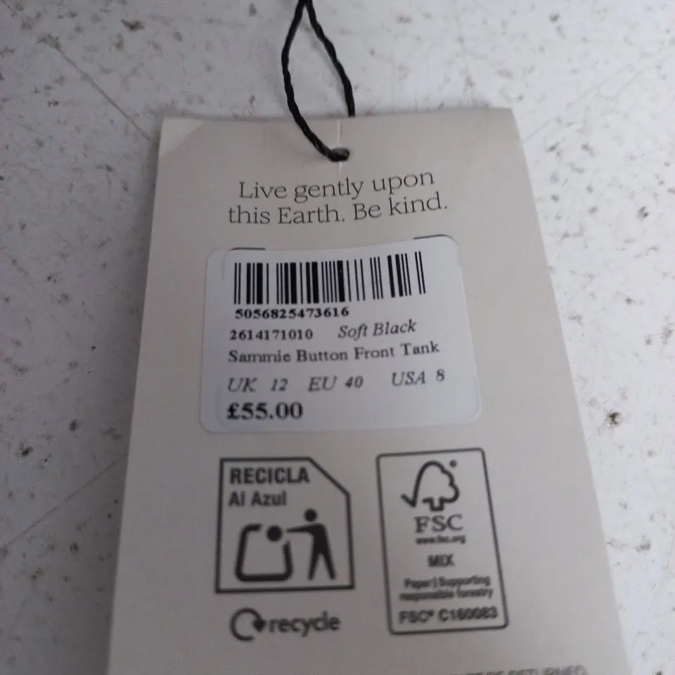 NOBODYS CHILD SAMMIE BUTTON FRONT TANK – SIZE 12