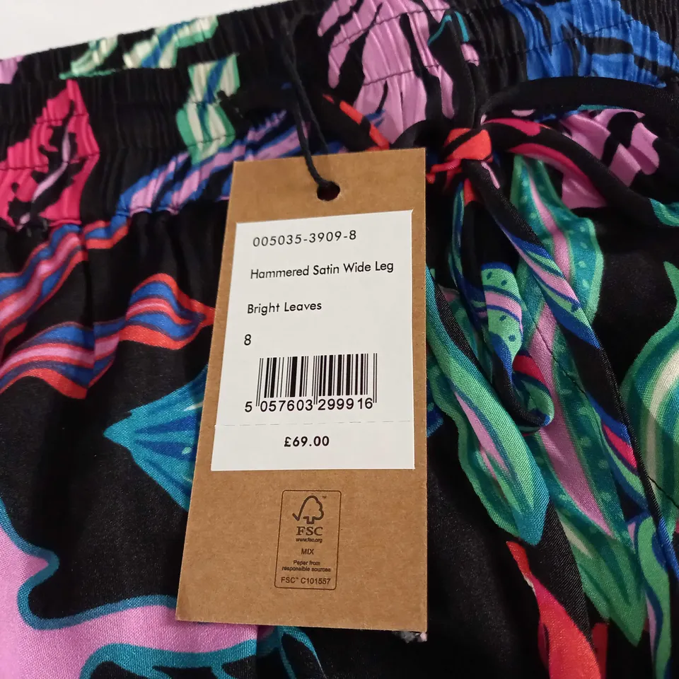 HUSH HAMMERED SATIN WIDE LEG TROUSERS  - 8