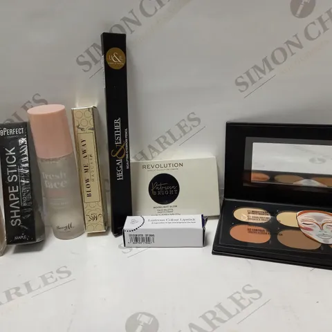LOT OF APPROX 8 ASSORTED MAKEUP PRODUCTS TO INCLUDE REVOLUTION MOONLIGHT GLOW PALETTE, EFFIN CONTOUR&BLUSH KIT, MAYBELIINE FOUNDATION 30ML - 05 LIGHT BEIGE, ETC